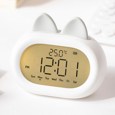 Wholesale Modern LED Alarm Clock China Supplier's Multi-Color Cute Rabbit Design ABS Quartz Material for Bedrooms