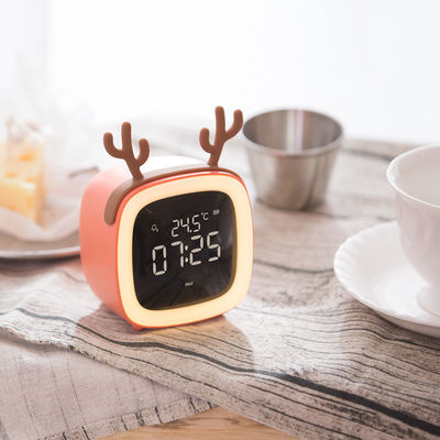 Modern Cute Baby Quartz Alarm Clock with Night Light Digital Bedside Clock for Kids Inspired Design Similar to TV Girls' Bedroom