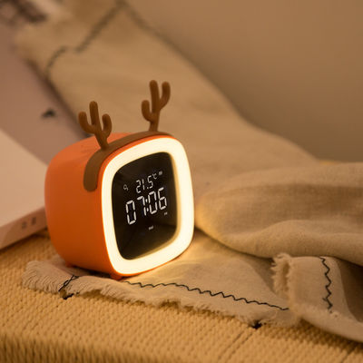 Modern Cute Baby Quartz Alarm Clock with Night Light Digital Bedside Clock for Kids Girl's Bedroom TV Inspired Design