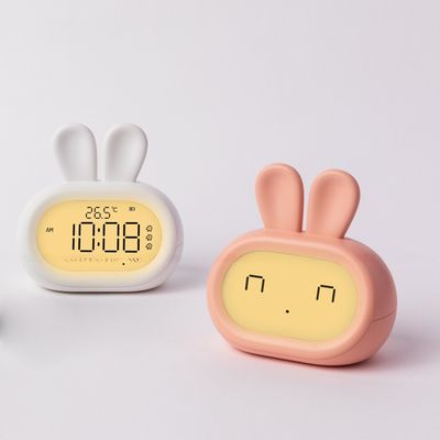 New China Manufacturer Quaint And Whimsical Desk Clock Rabbit Alarm Clock For Bedroom