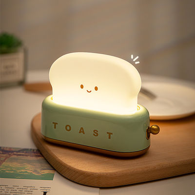 LED Night Light Toaster Modern Design Timer Adjustable Brightness Rechargeable Power Source Best Gift Women Boys Small Bedroom
