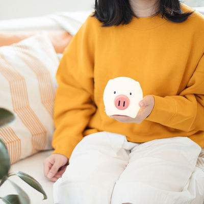 Small Piggy LED Night Light with USB Rechargeable Battery and Adjustable Brightness