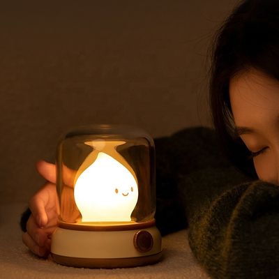 USB Rechargeable Timable LED Night Light Retro Kerosene Lamp Bedside Lamp Silicone Candle Light Small 60 Modern USB DC 5V Ltd.