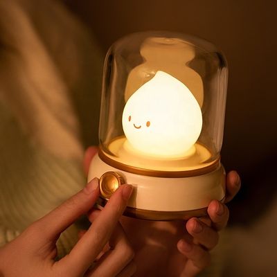 USB Rechargeable Timable LED Night Light Retro Kerosene Lamp Bedside Lamp Silicone Candle Light Small 60 Modern USB DC 5V Ltd.